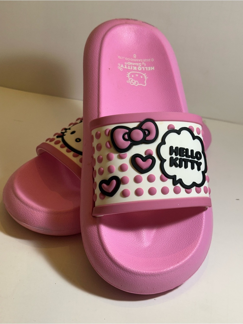 Hello Kitty Pink Slides Size 8 Sanrio Kawaii Y2K Bubblegum Slide Sandals - Picture 12 of 12